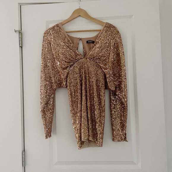 Nookie Veda Sequin Mini Dress Caramel - Picture 7 of 16